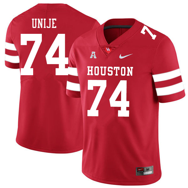 Men #74 Reuben Unije Houston Cougars College Football Jerseys Sale-Red - Click Image to Close